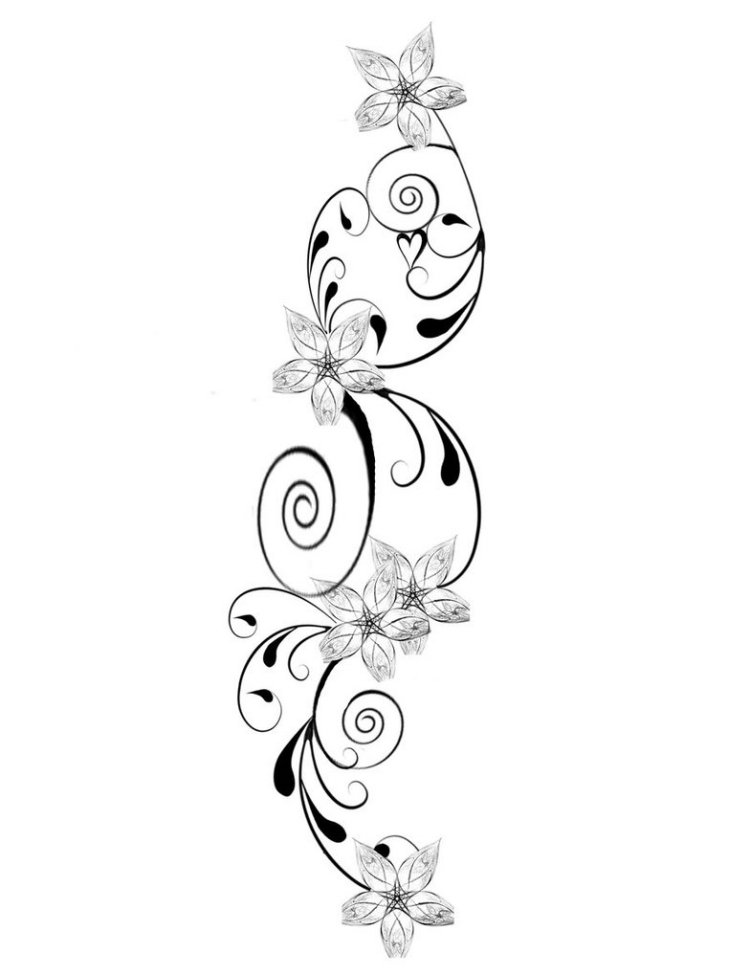 tatouage fleur et coeur