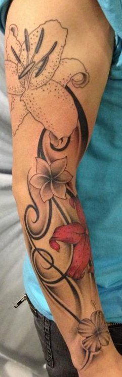 tatouage fleur homme bras