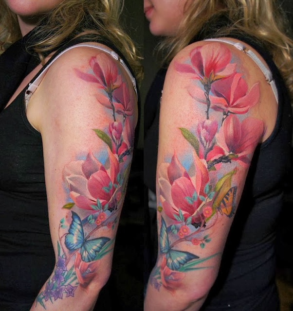 tatouage fleur magnolia