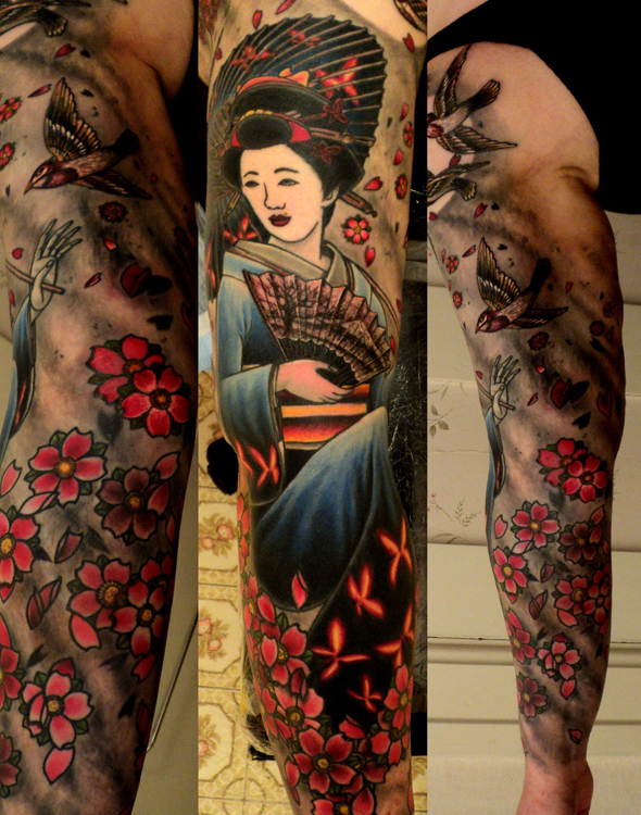 tatouage fleur pin up