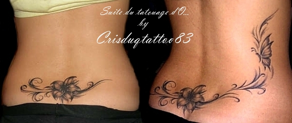 tatouage fleur tribal dos