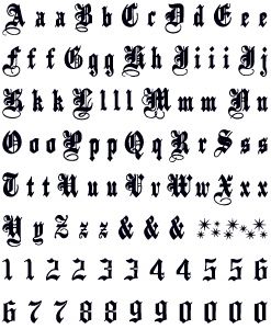 tatouage gothique lettre
