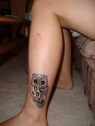tatouage hibou cheville