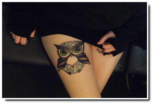 tatouage hibou et chouette