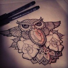tatouage hibou femme