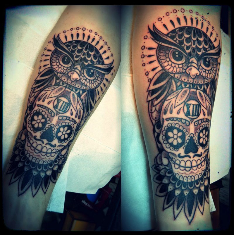 tatouage hibou homme