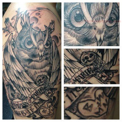 tatouage hibou homme