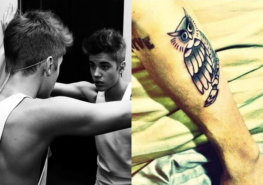 tatouage hibou justin bieber