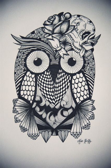 tatouage hibou mexicain
