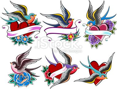 tatouage hirondelle coeur