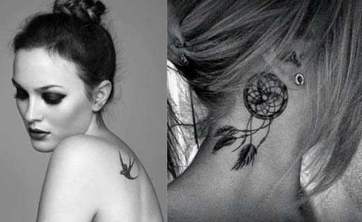 tatouage hirondelle cou