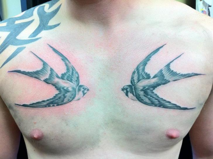 tatouage hirondelle réaliste