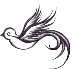 tatouage hirondelle tribal