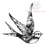 tatouage hirondelle tribal