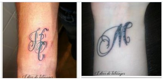 tatouage infini avec la lettre m