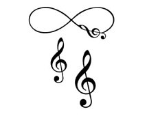 tatouage infini clé de sol