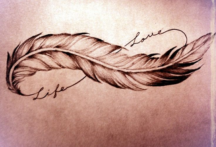 tatouage infini plume poignet