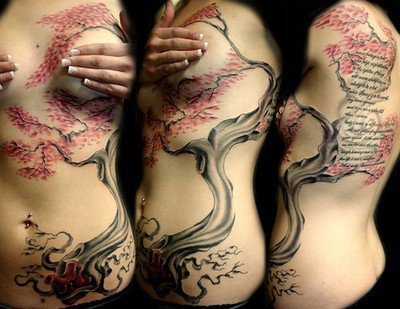 tatouage japonais arbre