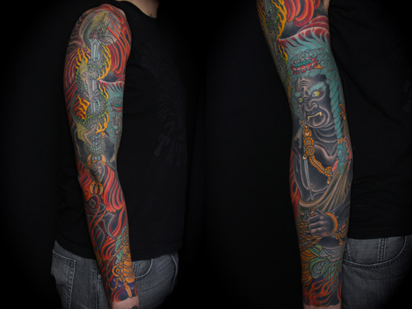 tatouage japonais bordeaux