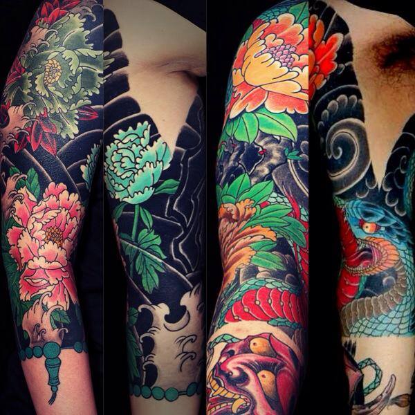 tatouage japonais bras complet