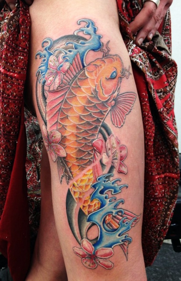 tatouage japonais carpe koi