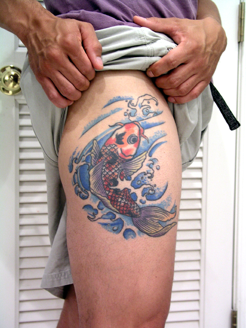 Tatouage japonais cuisse