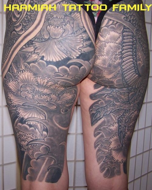 tatouage japonais cuisse