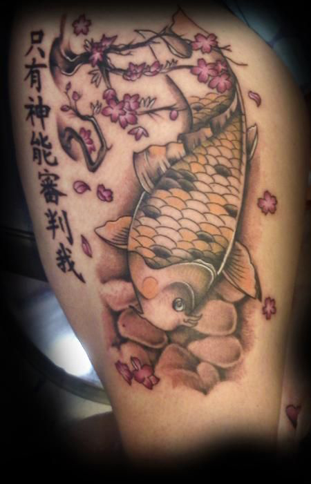 tatouage japonais cuisse