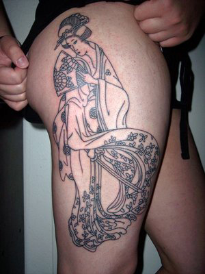 tatouage japonais cuisse