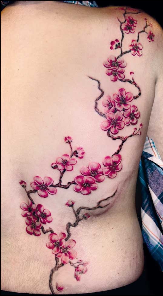 tatouage japonais fleur de cerisier