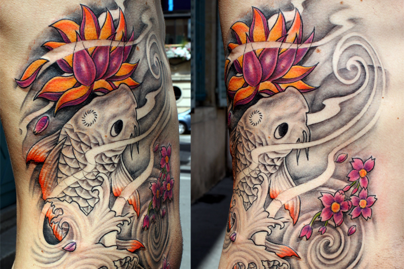 tatouage japonais fleur de pivoine