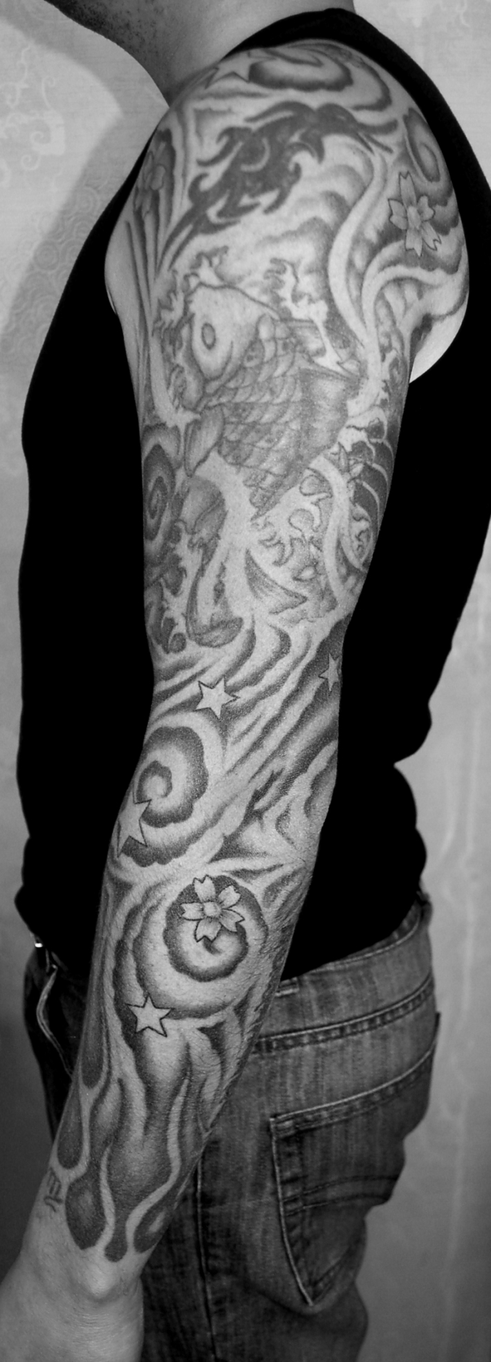 tatouage japonais gris
