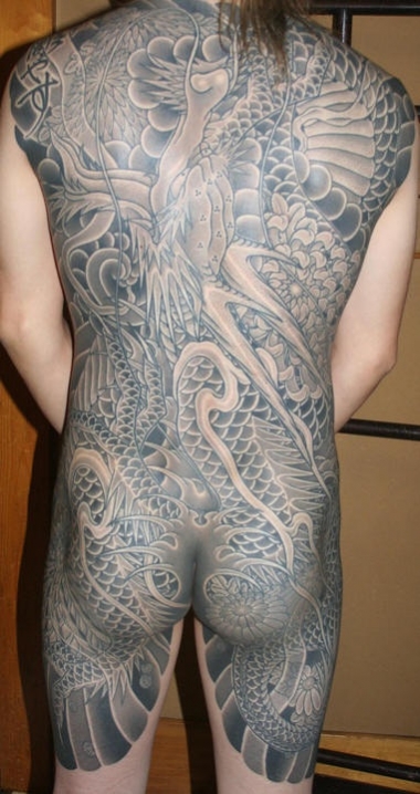 tatouage japonais gris