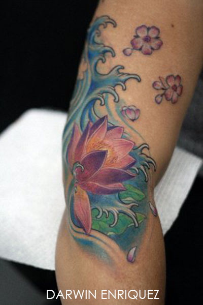 tatouage japonais lotus