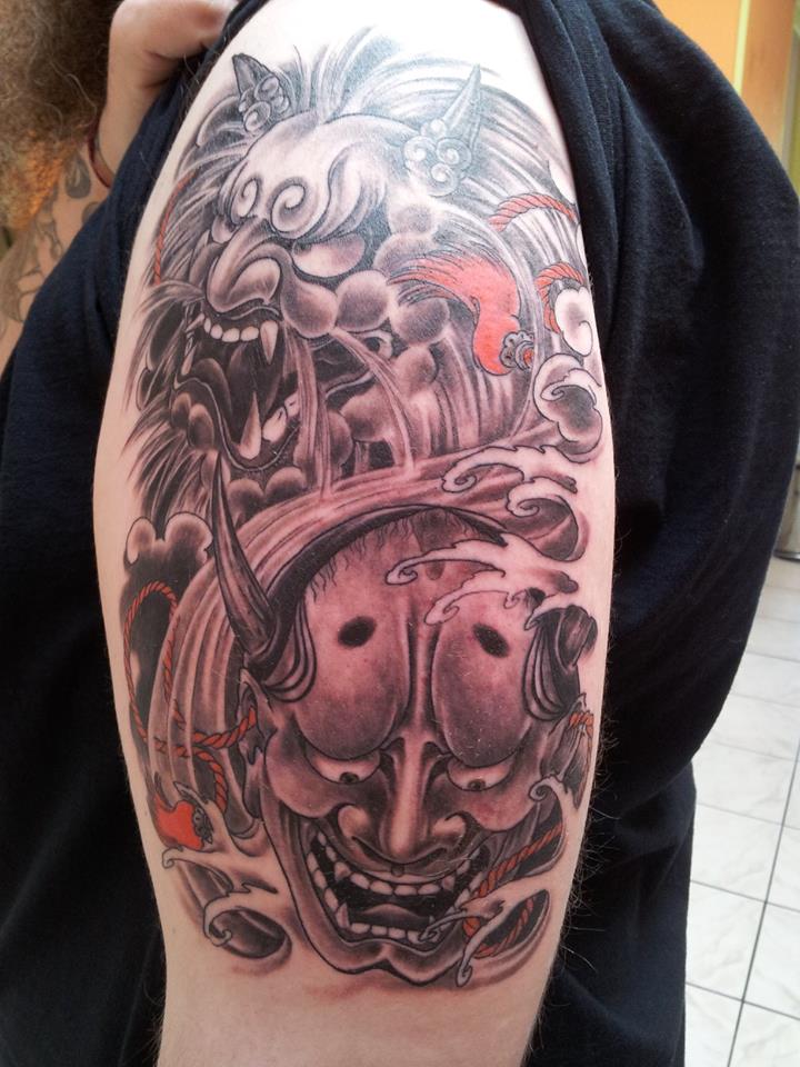 tatouage japonais masque