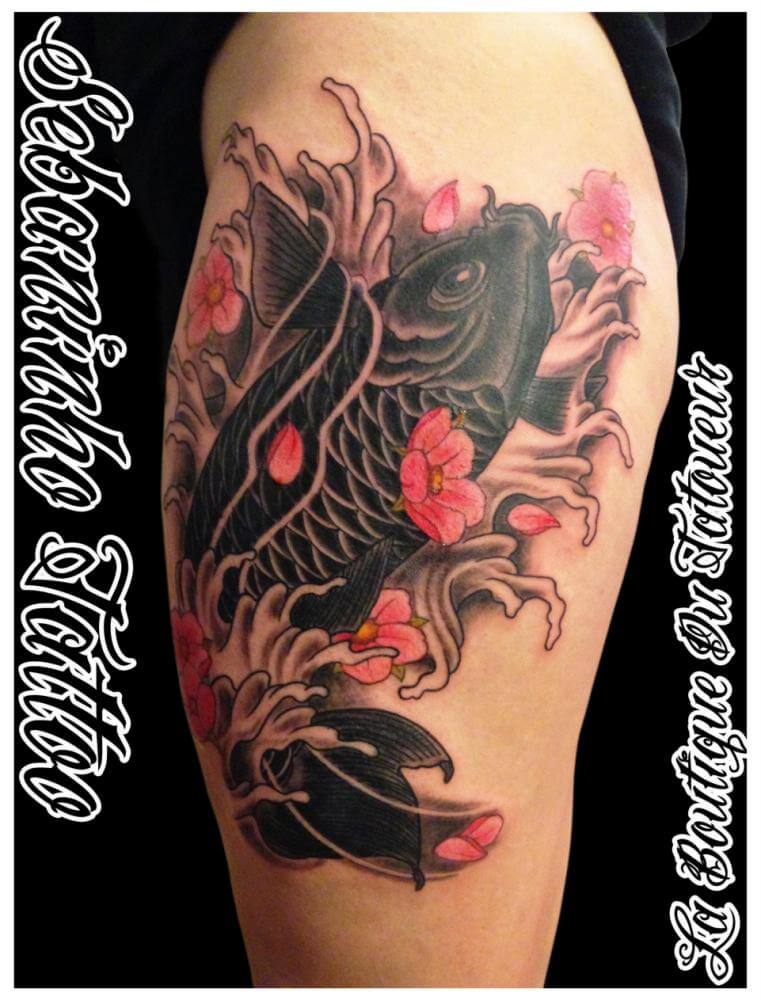 tatouage japonais poisson koi