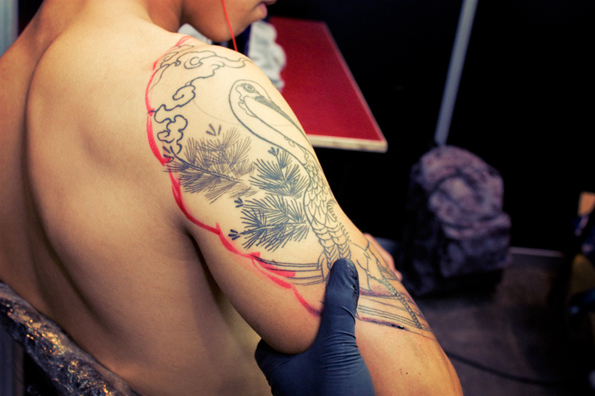 tatouage japonais soleil