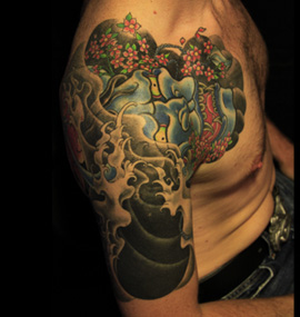 tatouage japonais vague