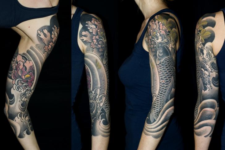 tatouage japonais vague