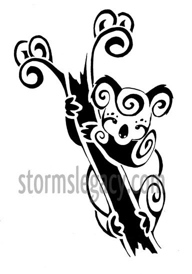 Tatouage koala tribal