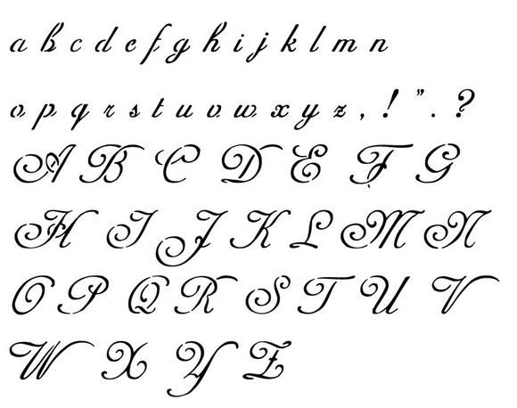 tatouage lettre alphabet gothique
