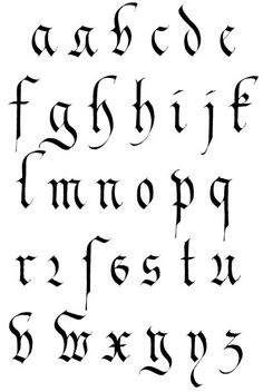 tatouage lettre alphabet gothique