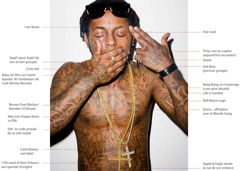 tatouage lil wayne ventre