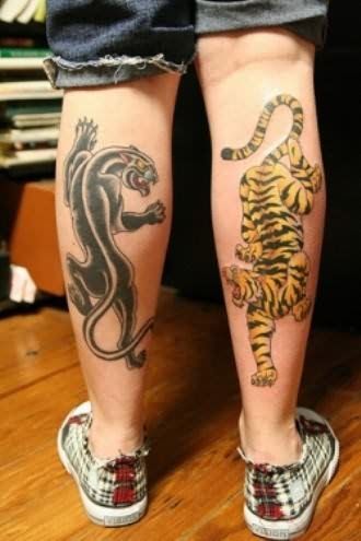 tatouage mollet animaux