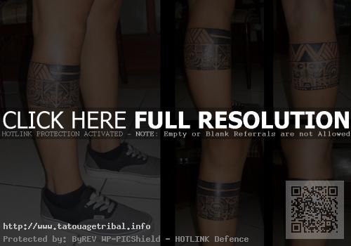 tatouage mollet bracelet tribal