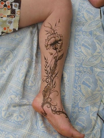 tatouage mollet femme