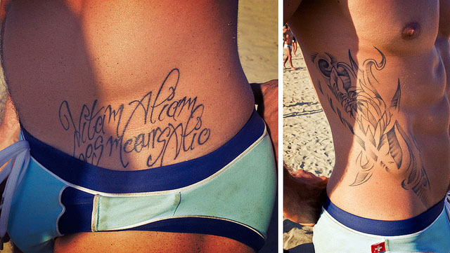 tatouage mollet homme ecriture