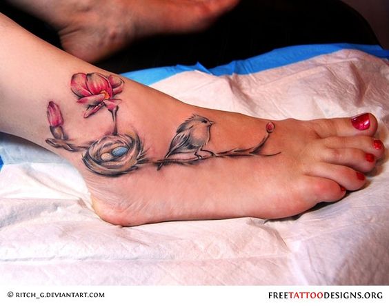 tatouage nid d'oiseau