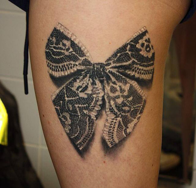 tatouage noeud en dentelle