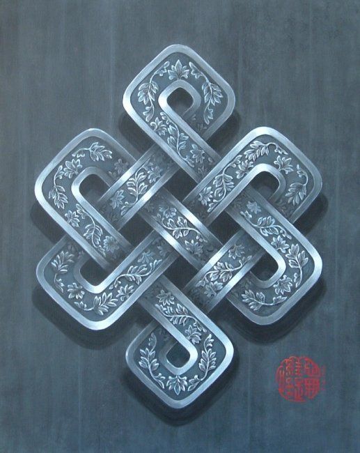 tatouage noeud infini tibétain